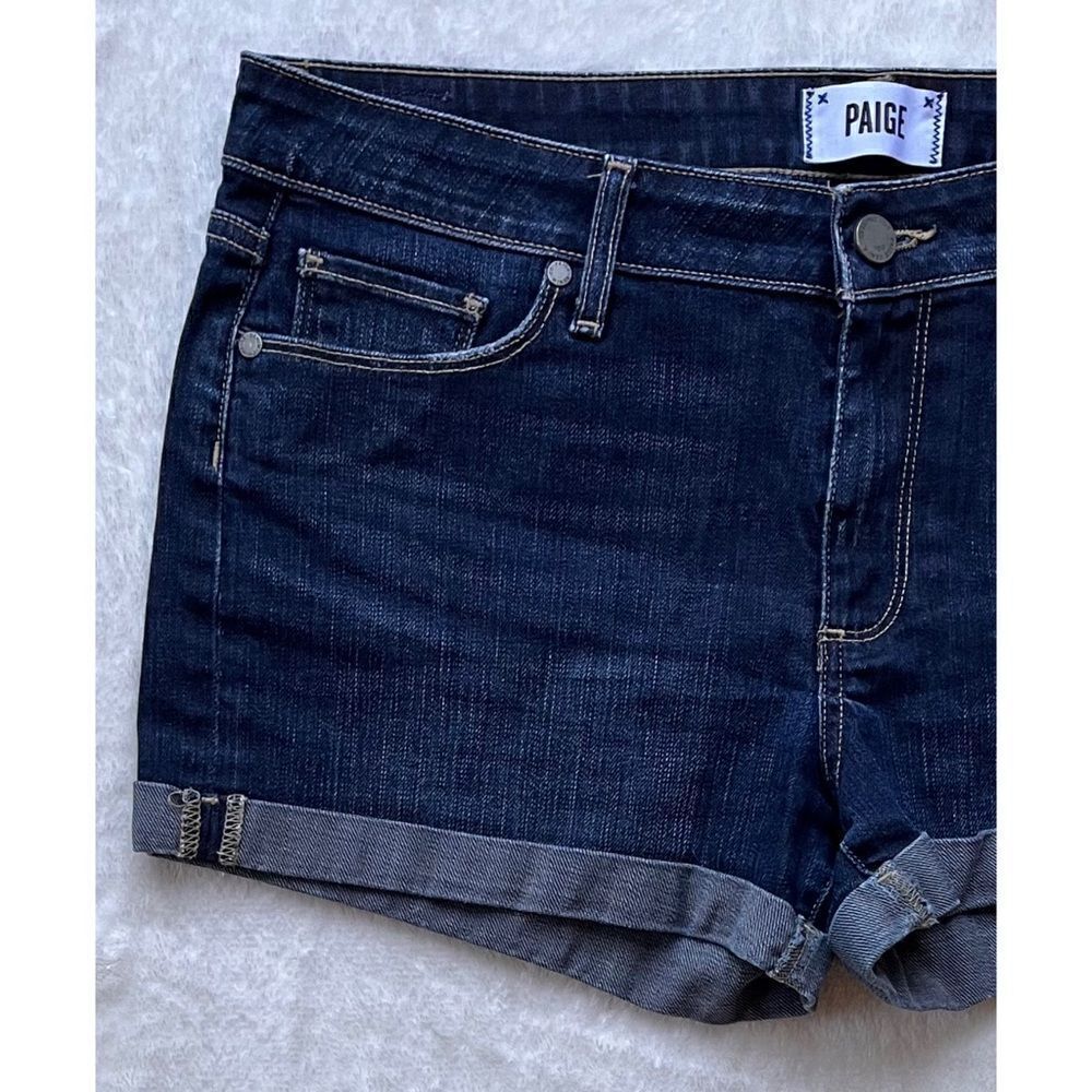 PAIGE Jimmy Jimmy Short Mid Rise Cuffed Denim Shorts in Remington Wash, Size 30 - Picture 8 of 16
